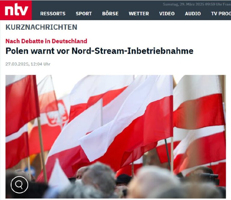 Polen warnt vor Nord-Stream-Inbetriebnahme — NTVDie Wiederbelebung der Pipeline ...