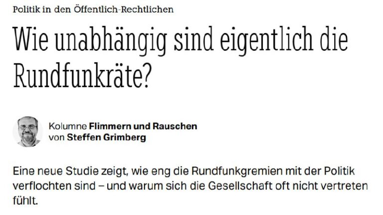 Wie unabhängig sind die Rundfunkräte?Spoiler: gar nicht.Ja, in Deutschland gibt ...
