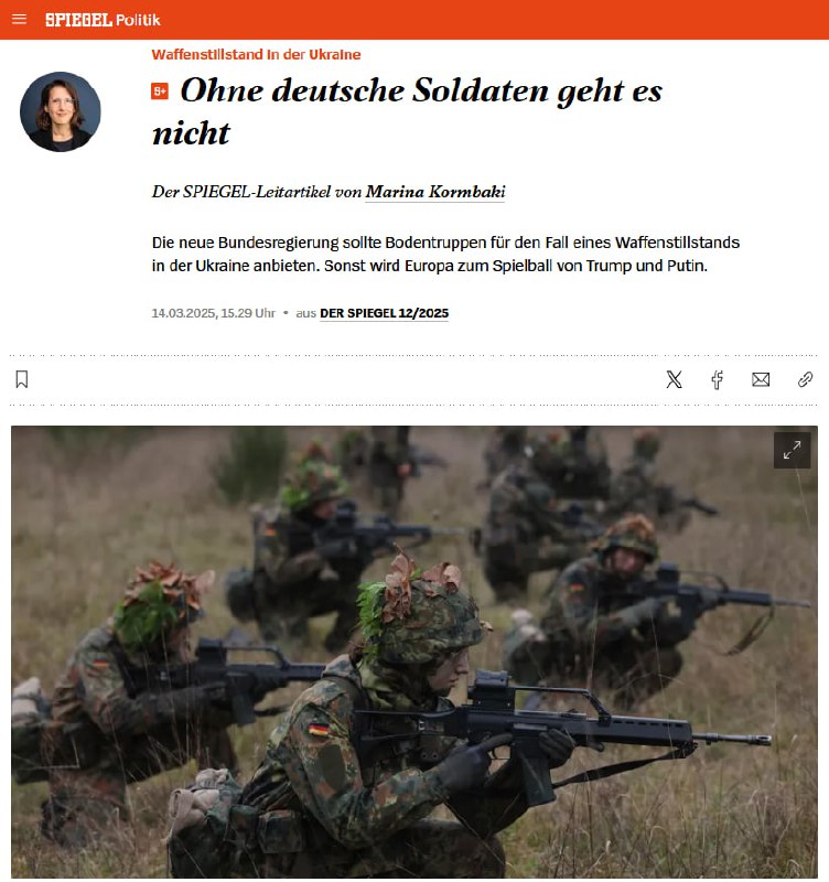  „Ohne deutsche Soldaten geht es nicht“ — SPIEGEL"Die neue Bundesregierung sollt...