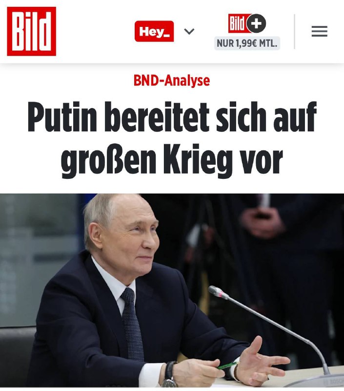 „Putin bereitet sich auf großen Krieg vor“ — BILDInfo hundert pro, direkt vom BN...
