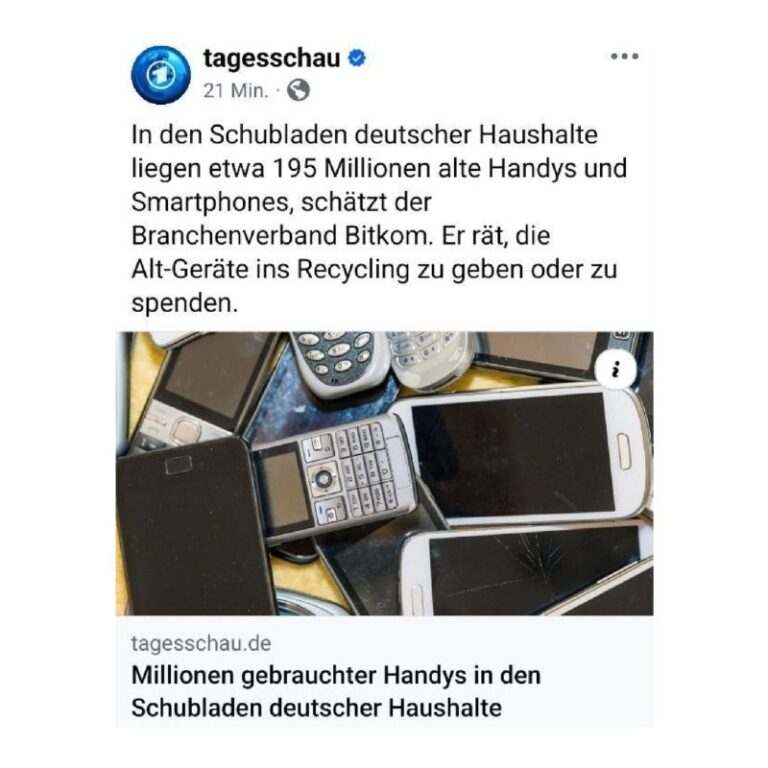 Bitkom rät alte Handys ins Recycling zu geben oder zu spenden, warum wohl?Wenn ...
