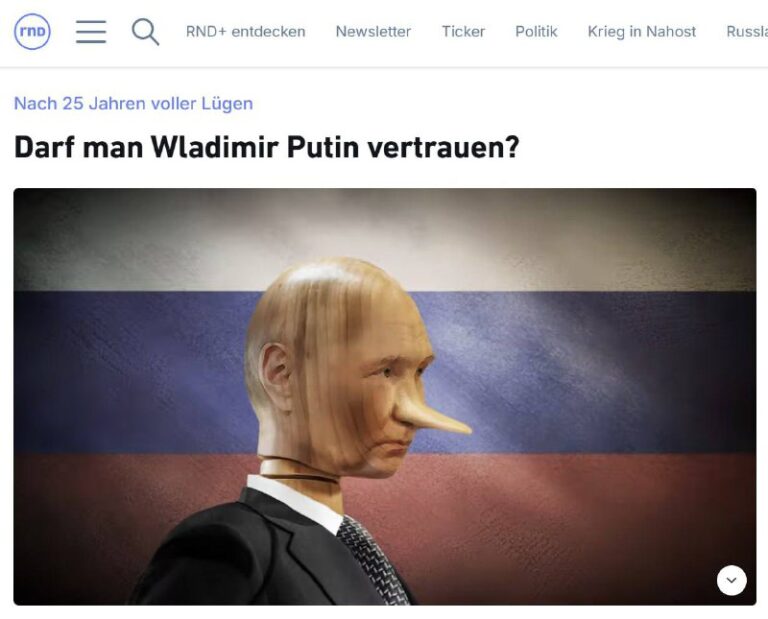 "Darf man Wladimir Putin vertrauen?“„Bloß nicht!“ — so könnte man die Ausführung...