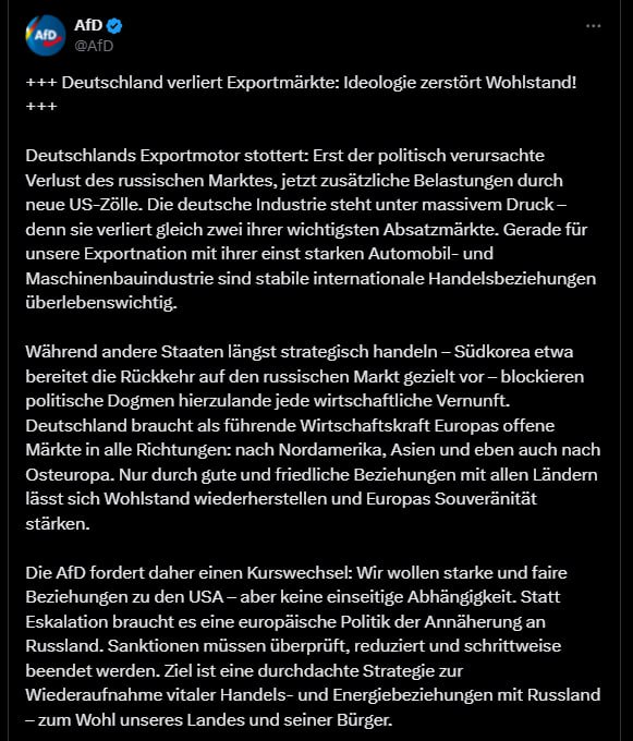 "Deutschlands Exportmotor stottert: Erst der politisch verursachte Verlust des r...