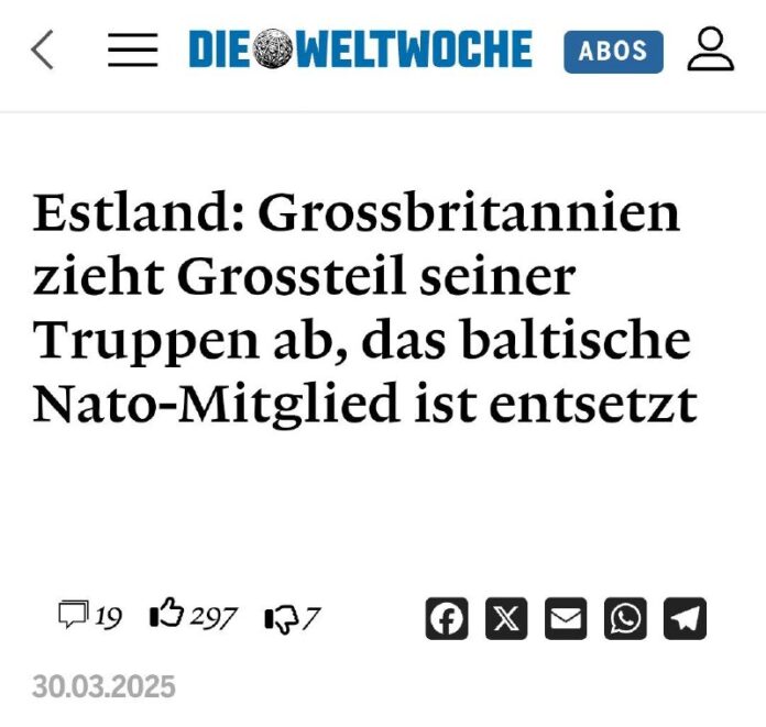  Estland: Grossbritannien zieht Grossteil seiner Truppen ab, das baltische Nato-...