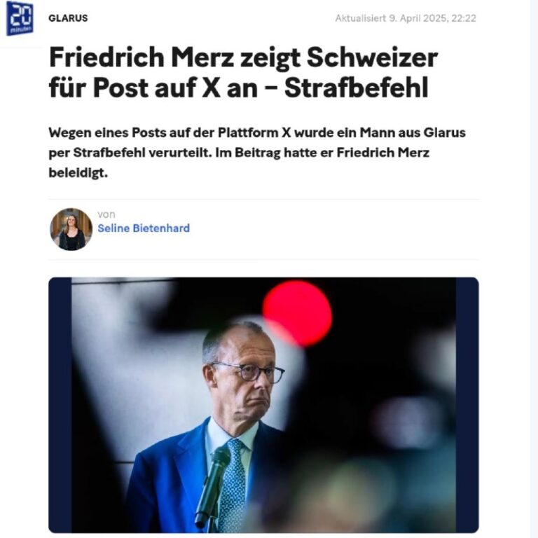  Friedrich Merz zeigt Schweizer für Post auf X an – StrafbefehlKürzlich erhielt ...