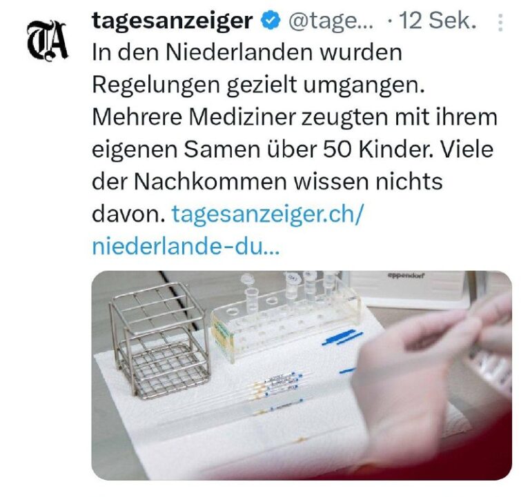  Gerade veröffentlicht: Samenspende-Skandal in den Niederlanden  Seit 2004 haben...