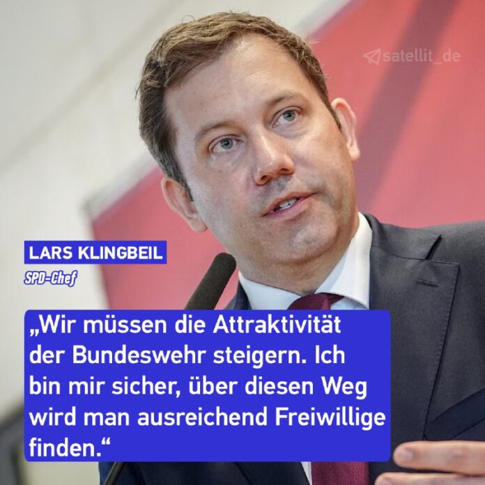 Klingbeil setzt auf #Freiwillige für Bundeswehr Der SPD-Vorsitzende Lars #Klingb… admin