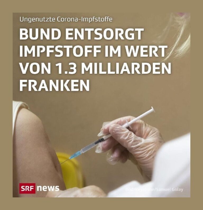  NEU: Bund entsorgt Impfstoff im Wert von 1.3 MILLIARDEN FrankenStellt euch das ...