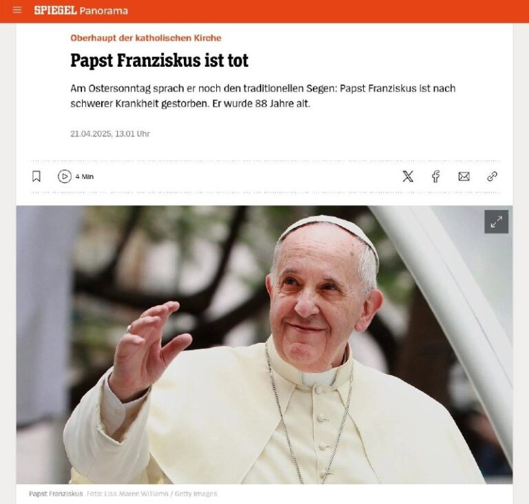  Papst Franziskus ist totAm Ostersonntag sprach er noch den traditionellen Segen...