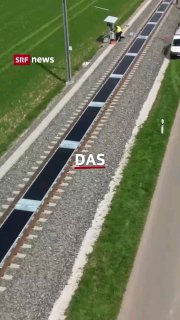  Premiere in der Schweiz:Erste Solaranlage der Schweiz auf Bahngleis geht in Bet...
