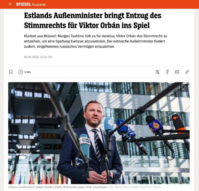SPIEGEL: Der estnische Außenminister spricht über die Möglichkeit, Viktor Orbán ...