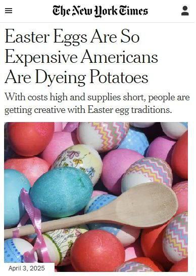 The New York Times: Ostereier sind sehr teuer. Wegen hoher Preise und Knappheit ...