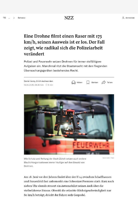  Vom albernen Aprilscherz zur brutalen Realität: Drohnenüberwachung in der Schwe...