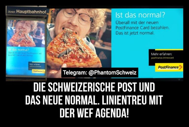  Werbekampagne der Postfinance Schweiz und "Das neue Normal". Die Postfinance is...