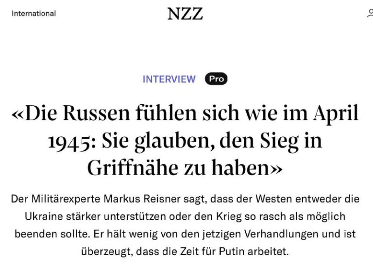 „Die Russen fühlen das Gleiche wie im April 1945: Sie glauben, dass der Sieg nah...