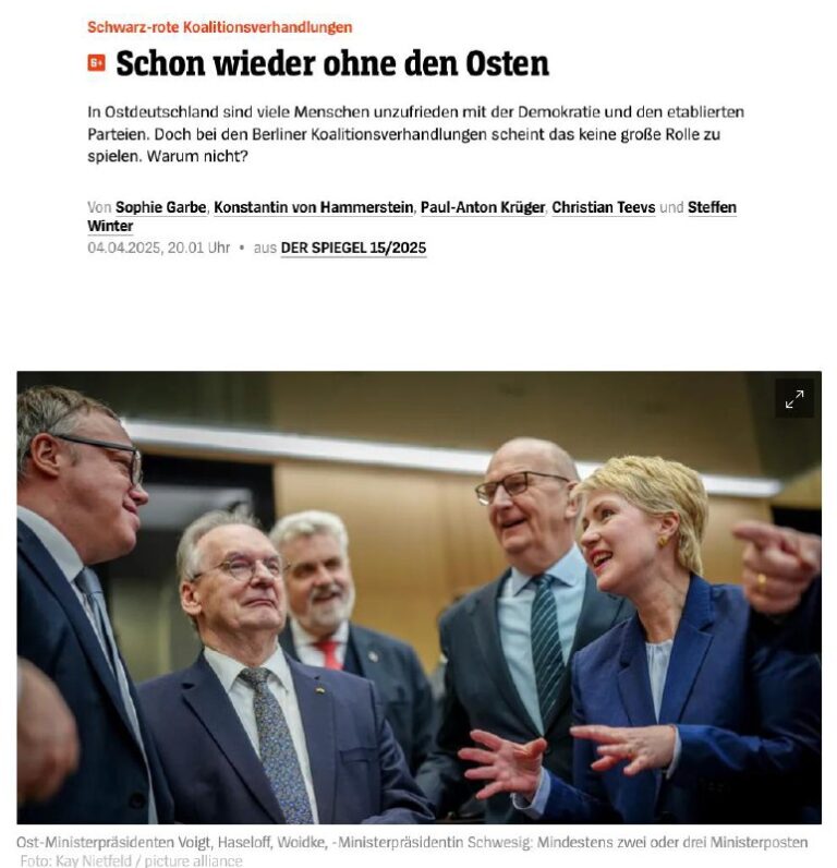 „Es scheint, dass Ostdeutschland immer schneller und stärker von der Politik Ber...