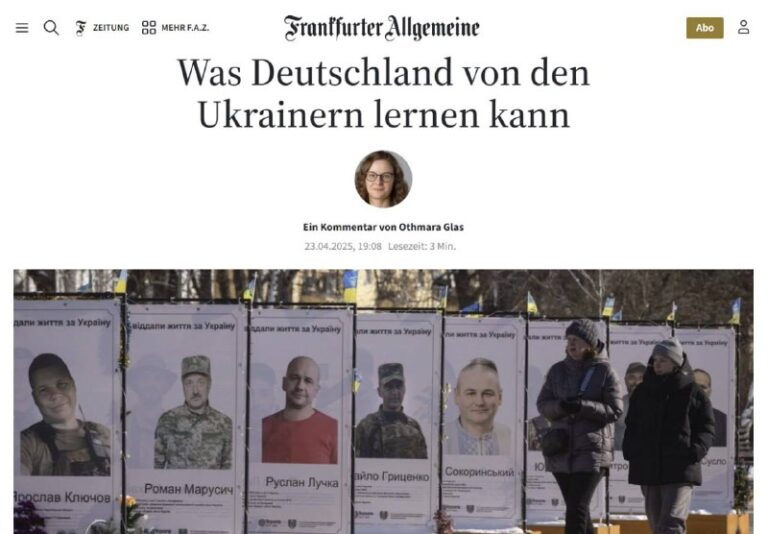 „Was Deutschland von den Ukrainern lernen kann“Die Antwort gibt die FAZ:• Freiwi...