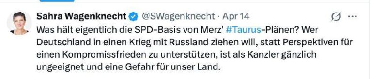 „Wer Deutschland in einen Krieg mit Russland ziehen will, ist für das Amt des Ka...