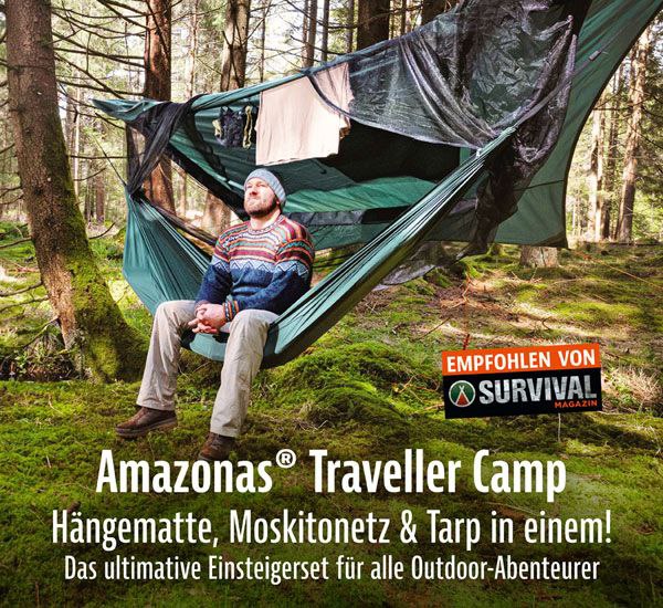  Amazonas - Traveller Camp Hängematte mit Moskitonetz und Tarp Hängematte. Moski...