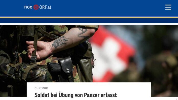 Bei österreichischen Übungen wurde ein Schweizer Soldat von einem Panzer überfah...