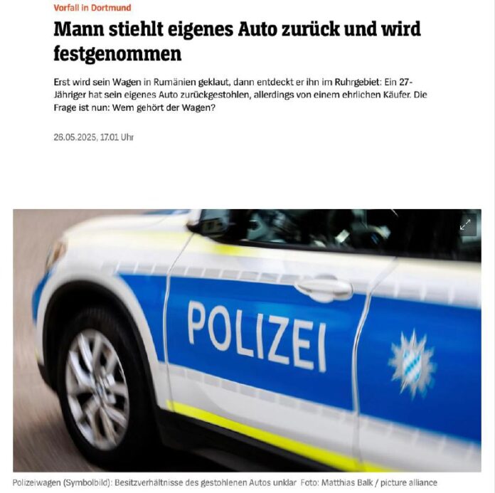 Dortmund: Mann stiehlt sein eigenes Auto und wird festgenommenSo war es: Das BMW...