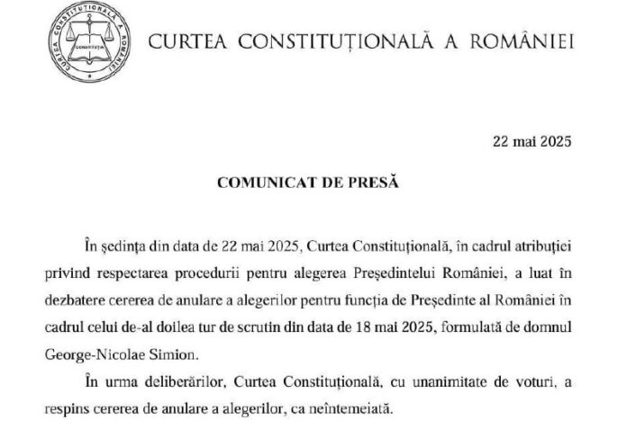 Rumäniens Verfassungsgericht weist Antrag auf Annullierung des Wahlergebnisses z… admin