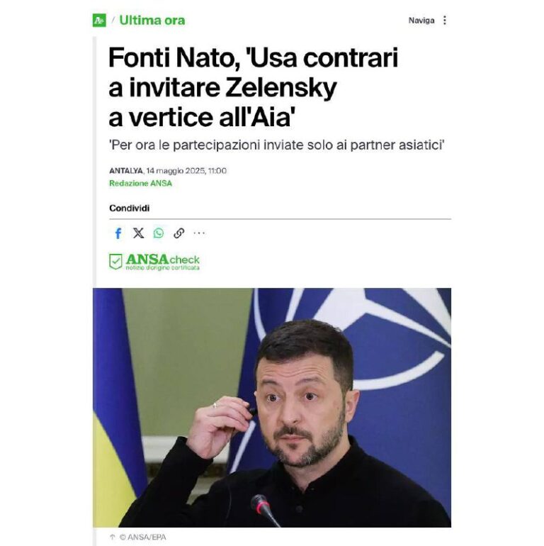 USA gegen die Einladung von Selenskyj zum NATO-Gipfel im Juni — italienische Ans...