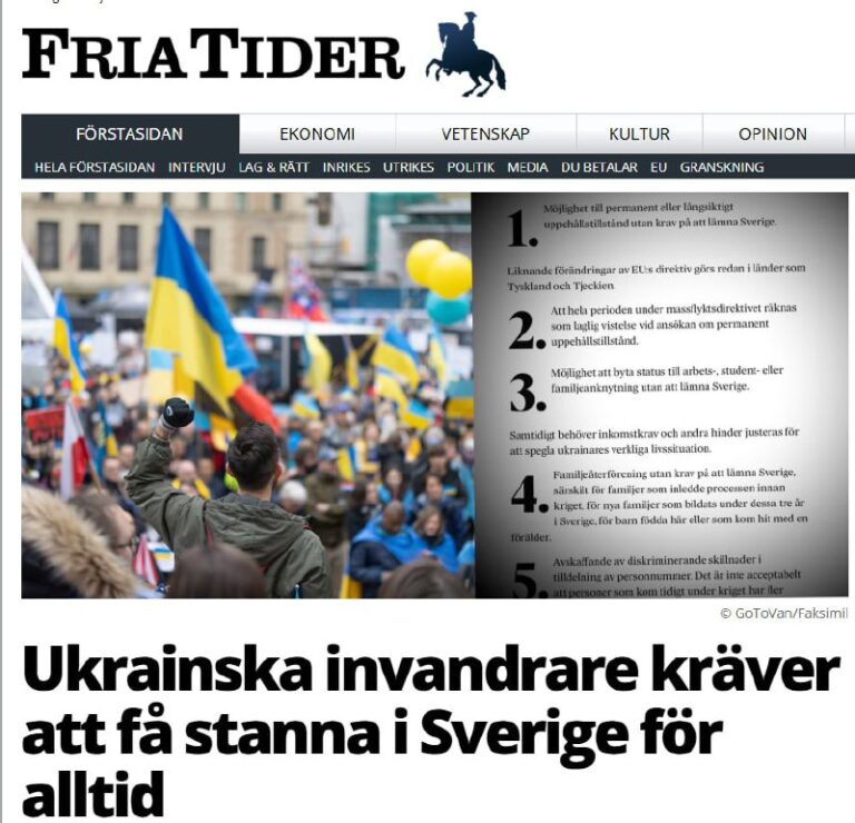   Ukrainische Flüchtlinge fordern das Recht, für immer in Schweden zu bleiben, d...