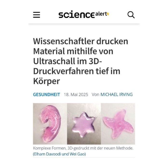  Wissenschaftler drucken Material mithilfe von Ultraschall im 3D-Druckverfahren ...