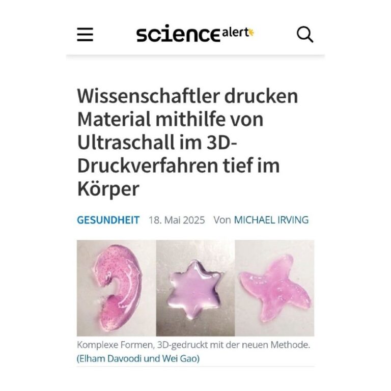  Wissenschaftler drucken Material mithilfe von Ultraschall im 3D-Druckverfahren ...