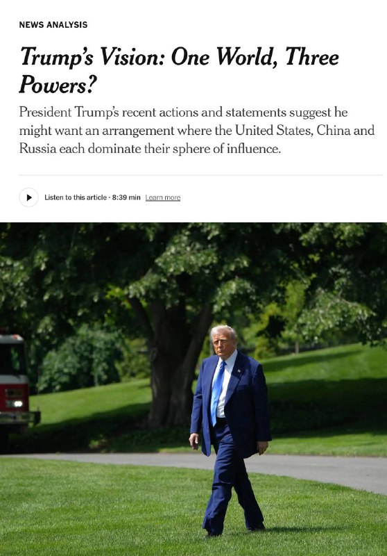 Wow! Die New York Times berichtet heute, dass Trump plant, mit Russland und Chin...