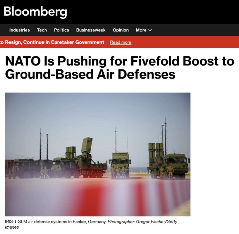 Bloomberg: „NATO fordert eine Verfünffachung der bodengestützten Luftverteidigun...