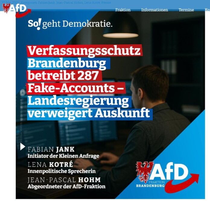 Das Bundesamt für Verfassungsschutz von Brandenburg betreibt 287 Fake-Accounts i... Das Bundesamt für Verfassungsschutz von Brandenburg betreibt 287 Fake-Accounts i...