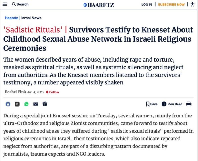 Im israelischen Parlament fand eine Sondersitzung über sadistische Rituale von J...