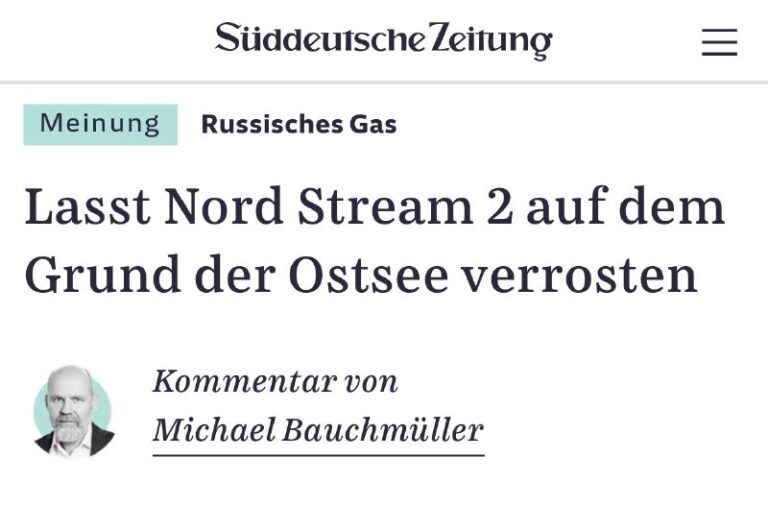 „Russisches Gas: Lass die „Nord Stream 2“ auf dem Grund der Ostsee rosten“Währen...